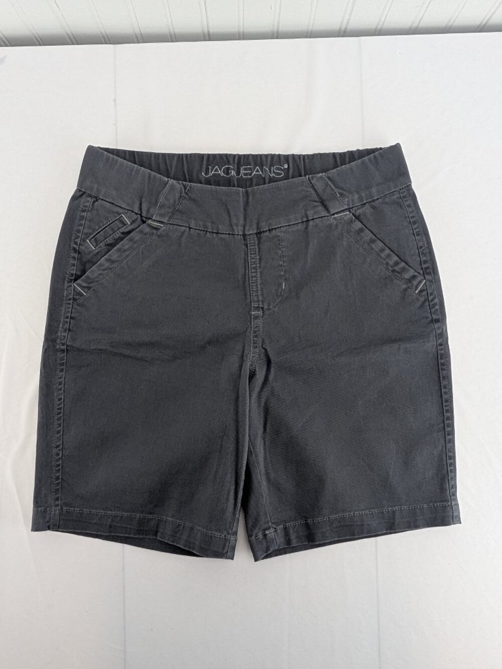 Jag Womens Shorts 4/27 Gray Classic Fit Western Glove Works Grey Stretch Waist - Picture 1 of 8